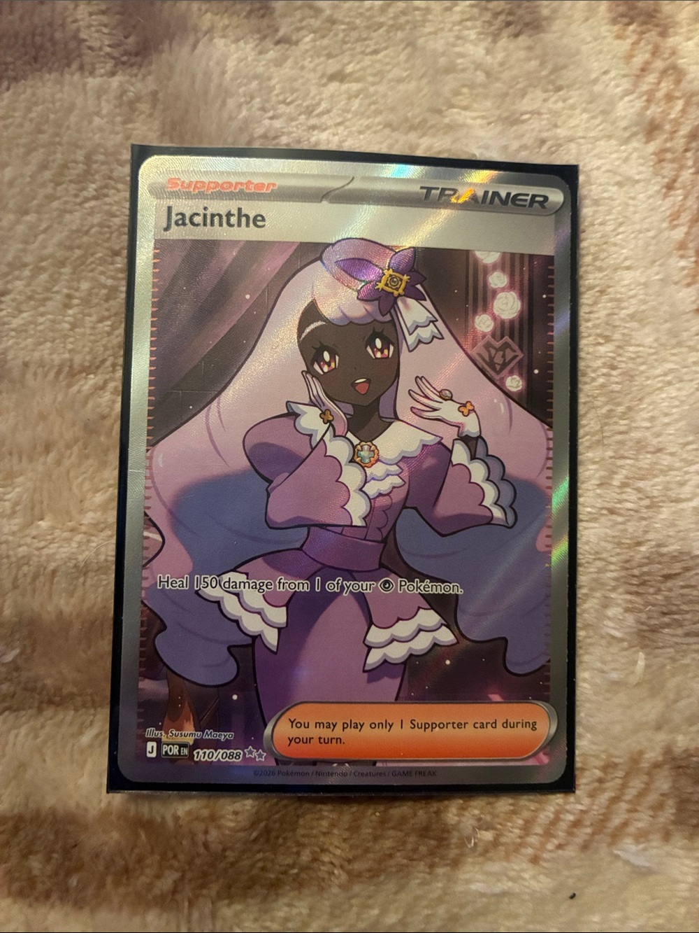 Pokemon Jacinthe Trainer Card - Purple, White, Black